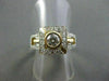 ESTATE WIDE .70CT SQUARE BEZEL DIAMOND 14KT W&Y GOLD ENGAGEMENT RING #18676