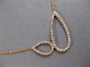 ESTATE .24CT DIAMOND 14KT ROSE GOLD 3D DOUBLE TEAR DROP BUTTERFLY LOVE NECKLACE