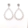 LARGE 1.49CT DIAMOND 18KT WHITE GOLD 3D TEAR DROP INFINITY LOVE HANGING EARRINGS