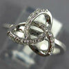 ESTATE .13CT DIAMOND 18KT WHITE GOLD 3D CLASSIC LOVE KNOT FLOWER STAR RING