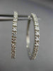 0.85CT ROUND DIAMOND 14KT WHITE GOLD 3D CLASSIC 2mm HOOP HANGING EARRINGS #25885