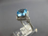 3.6CT DIAMOND & AAA BLUE TOPAZ 14KT WHITE GOLD 3D FILIGREE HALO ENGAGEMENT RING