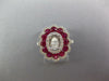 LARGE 1.76CT DIAMOND & AAA RUBY 18KT WHITE GOLD OVAL SEMI MOUNT ENGAGEMENT RING