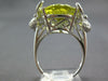 LARGE 10.94CT DIAMOND & LEMON QUARTZ 14KT WHITE GOLD PEAR SHAPE DOUBLE BOW RING