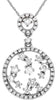 .51CT DIAMOND 14KT WHITE GOLD ROUND CLUSTER CIRCLE OF LIFE FUN FLOATING PENDANT