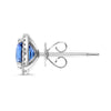 7.16CT DIAMOND & SAPPHIRE 18KT WHITE GOLD INTERCHANGEABLE HANGING STUD EARRINGS