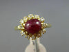 ESTATE 3.26CT DIAMOND & AAA RUBY 18KT YELLOW GOLD 3D HANDCRAFTED FLOWER FUN RING