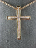 ESTATE LARGE .21CT DIAMOND 18KT ROSE GOLD CLASSIC CROSS PENDANT