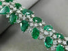 WIDE 20.98CT DIAMOND & AAA COLOMBIAN EMERALD 18KT WHITE GOLD 3D TENNIS BRACELET