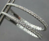 ESTATE LARGE 1.02CT DIAMOND 14K WHITE GOLD INSIDE OUT OVAL HOOP HANGING EARRINGS