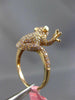 ESTATE 1.05CT PINK & BLACK DIAMOND 18KT ROSE GOLD 3D CLASSIC HAPPY FROG FUN RING