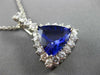 MASSIVE 7.05CT DIAMOND & AAA TANZANITE 14KT WHITE GOLD TRILLION FLOATING PENDANT