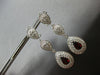 ESTATE LARGE 4.3CT DIAMOND & AAA GARNET 14K WHITE GOLD CLIP ON HANGING EARRINGS