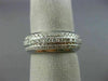 ESTATE WIDE .75CT DIAMOND 14K WHITE GOLD 3D 3 ROW SEMI ETERNITY ANNIVERSARY RING