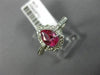 1.07CT DIAMOND & AAA PEAR SHAPE PINK TOURMALINE 14KT WHITE GOLD ENGAGEMENT RING