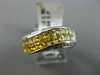 ESTATE 2.72CT DIAMOND YELLOW SAPPHIRE 14K WHITE GOLD GRADUATING CRISS CROSS RING