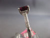 ESTATE LARGE 3.78CT DIAMOND & AAA RHODOLITE 18K WHITE GOLD ROUND ENGAGEMENT RING