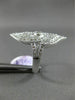ESTATE WIDE 1.03CT DIAMOND 14KT WHITE GOLD 3D FILIGREE ETOILE DOUBLE HEART RING