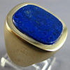 ESTATE EXTRA LARGE AAA LAPIS 18K YELLOW GOLD SQUARE BEZEL UNISEX FUN RING #28051