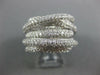 ESTATE EXTRA LARGE 2.37CT DIAMOND 18K WHITE MULTI ROW PAVE CRISS CROSS LOVE RING