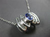 ESTATE 2.20CT DIAMOND & AAA TANZANITE 14K WHITE GOLD OVAL & BAGUETTE BOW PENDANT