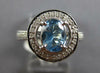 WIDE 1.29CT DIAMOND & AAA AQUAMARINE 18KT WHITE GOLD OVAL HALO ENGAGEMENT RING