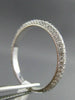 ESTATE WIDE .44CT DIAMOND 18K WHITE GOLD 3 ROW 3D CLASSIC ETERNITY MILGRAIN RING