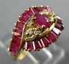1.16CT DIAMOND & AAA RUBY 14KT WHITE GOLD MULTI SHAPE FLOWER INFINITY LOVE RING