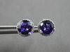 2.21CT DIAMOND & AAA AMETHYST 14K WHITE GOLD 3D ROUND CLASSIC HALO STUD EARRINGS