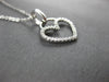 ESTATE .10CT DIAMOND 14KT WHITE GOLD 3D CLASSIC OPEN HEART LOVE FLOATING PENDANT