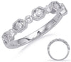 ESTATE .29CT DIAMOND 14KT WHITE GOLD 3D CLASSIC ROUND HEXAGON FUN RING