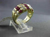 ESTATE 3.35CT ROUND DIAMOND & AAA BAGUETTE RUBY 14KT YELLOW GOLD ENGAGEMENT RING