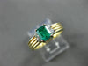 ESTATE .62CT DIAMOND & AAA EMERALD 14K WHITE & YELLOW GOLD ENGAGEMENT RING #3098