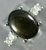 ESTATE LARGE 5.42CT DIAMOND & AAA STAR SAPPHIRE PLATINUM ENGAGEMENT RING #26552