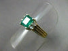ANTIQUE 1.18CT AAA COLOMBIAN EMERALD & DIAMOND 14K W&Y GOLD ENGAGEMENT RING #128