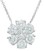 ESTATE LARGE 2.35CT DIAMOND 18KT WHITE GOLD 3D FLOWER LOVE NECKLACE