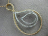 ESTATE LARGE .40CT DIAMOND 18KT WHITE & ROSE GOLD 3D TEAR DROP FLOATING PENDANT