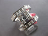 EXTRA LARGE 2.44CT DIAMOND 18KT WHITE GOLD 3D ROUND & BAGUETTE UNISEX FUN RING