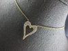 ESTATE .64CT DIAMOND 14KT YELLOW GOLD 3D ROUND CLASSIC OPEN HEART LOVE NECKLACE