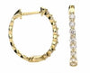 .27CT DIAMOND 18K YELLOW GOLD 3D ROUND SHARED PRONG HUGGIE HOOP HANGING EARRINGS