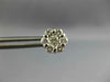 ESTATE 1.09CT DIAMOND 14KT WHITE GOLD 3D FLOWER CLUSTER STUD EARRINGS #2812