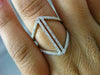 ESTATE EXTRA LARGE .43CT DIAMOND 18KT WHITE GOLD HANDCRAFTED INFINITY LOVE RING