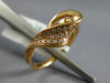 ESTATE .16CT DIAMOND 18KT ROSE GOLD 3D CLASSIC DOUBLE LEAF FUN RING