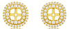 ESTATE 0.63CT DIAMOND 14KT YELLOW GOLD 3D DOUBLE HALO SQUARE JACKET EARRINGS