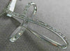 ESTATE LARGE .35CT DIAMOND 14KT WHITE GOLD 3D SWIRL PAVE CROSS PENDANT #11433