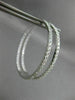 ESTATE LARGE 2.52CT DIAMOND 18K WHITE GOLD 3D DOUBLE SIDED HOOP HANGING EARRINGS