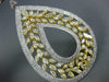 ESTATE EXTRA LARGE 27.5CT WHITE & FANCY YELLOW DIAMOND 18K GOLD HANGING EARRINGS