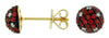 1CT DIAMOND & AAA RUBY 14K YELLOW GOLD CIRCULAR DOME SHAPE CLASSIC STUD EARRINGS