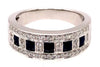 .70CT DIAMOND & AAA SAPPHIRE 18KT WHITE GOLD PRINCESS & ROUND ANNIVERSARY RING