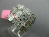 ESTATE LARGE 2.01CT DIAMOND 18KT WHITE GOLD 3D MULTI ROW SQUARE ANNIVERSARY RING